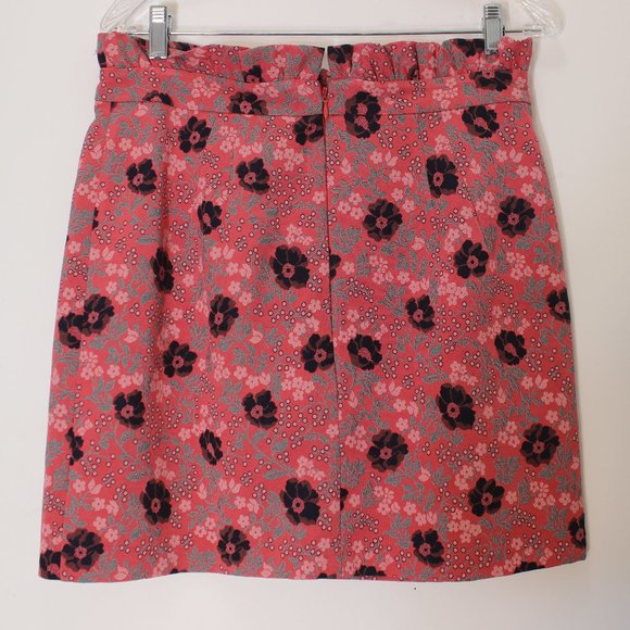 TOPSHOP TALL Dark Coral Red Floral Skirt NWT 8 - Picture 6 of 8